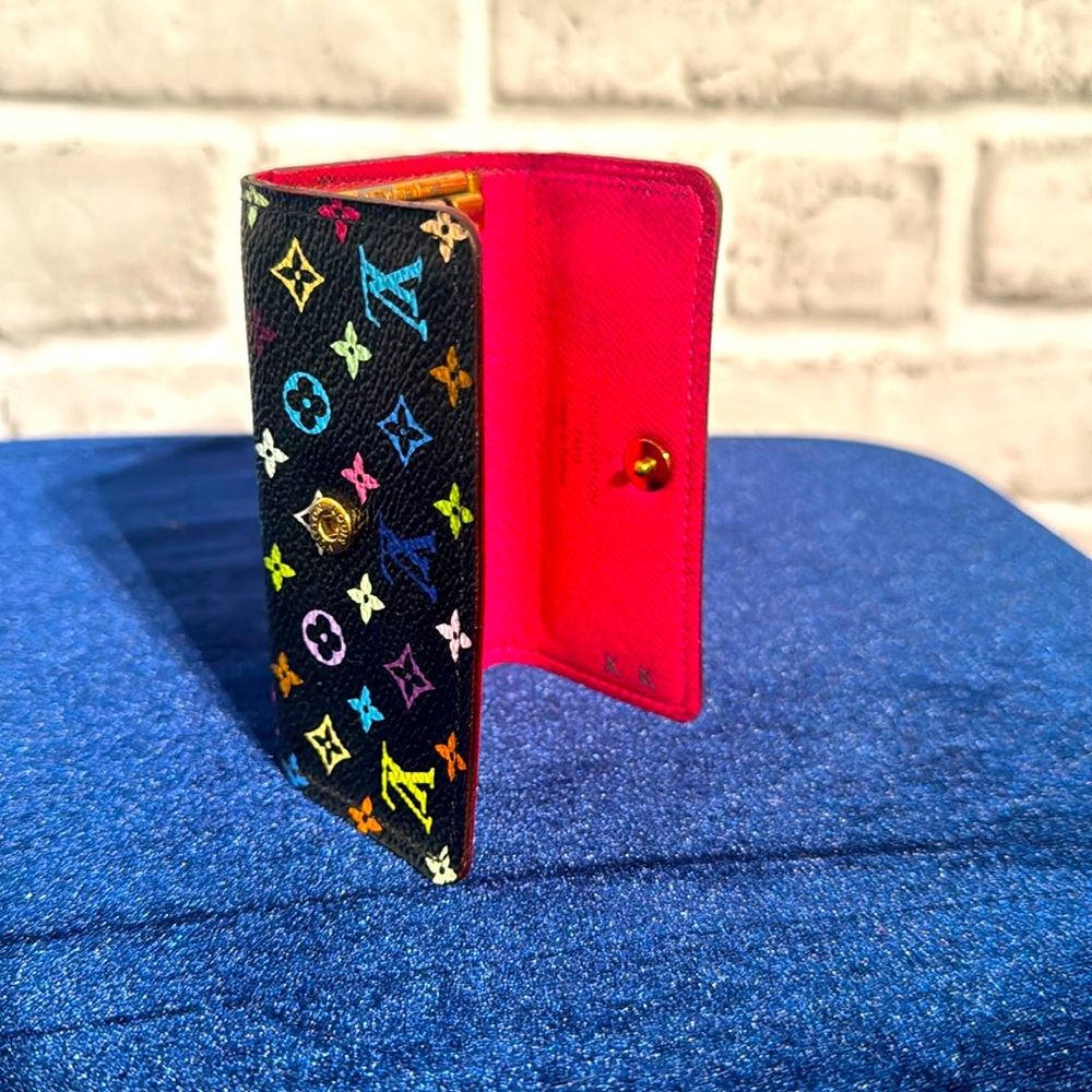 Louis Vuitton Murakami Black with interior 
Pink Leather Key Card Holder